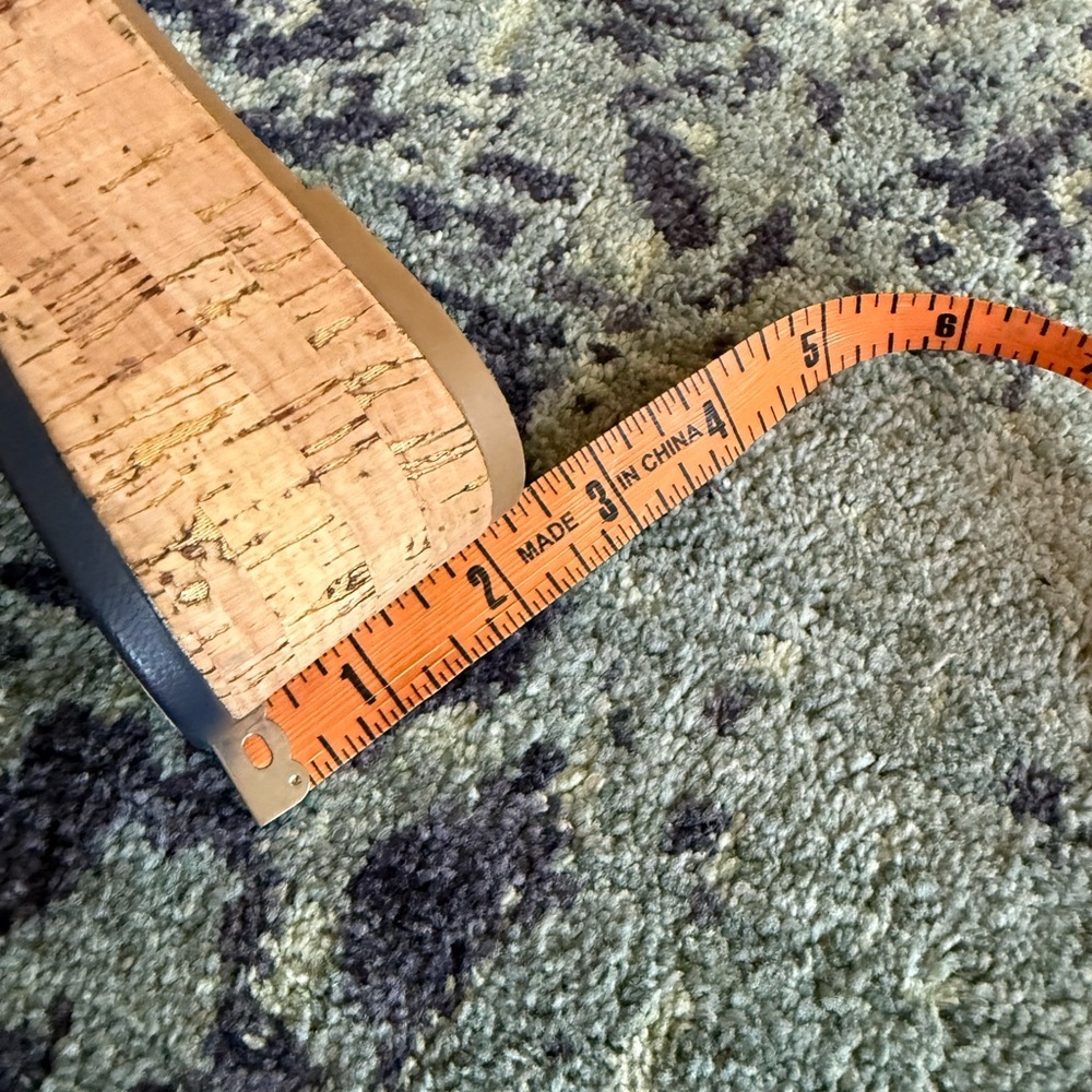 Jack Rodger’s NWOT Navy Blue Wicker Floral Thong Mid Wedge Sandal Cork Size 8 - Picture 7 of 8